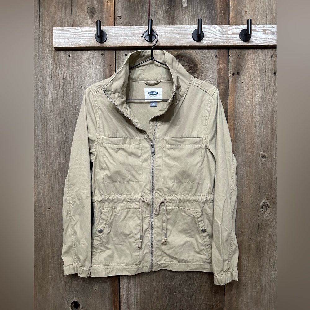 2016 Old Navy Utility Field Jacket in Winter Reeds Khaki Tan Size Small